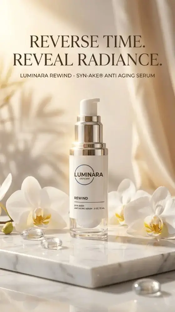 Luminara Rewind peptide anti aging serum bottle official